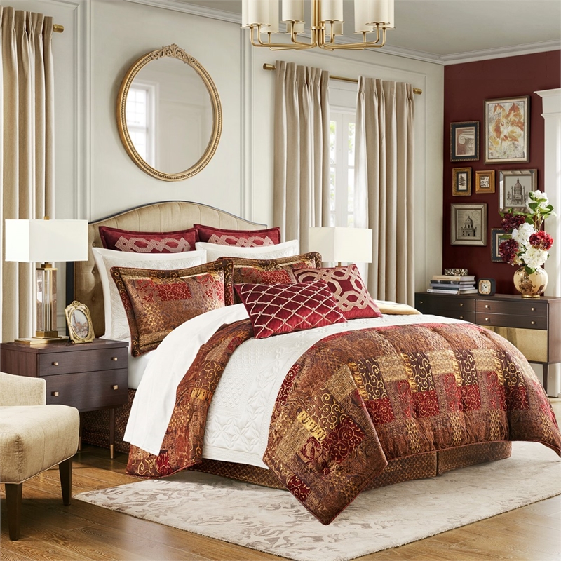 Croscill Classics Galleria 4 Piece Red Comforter Set in Red Queen