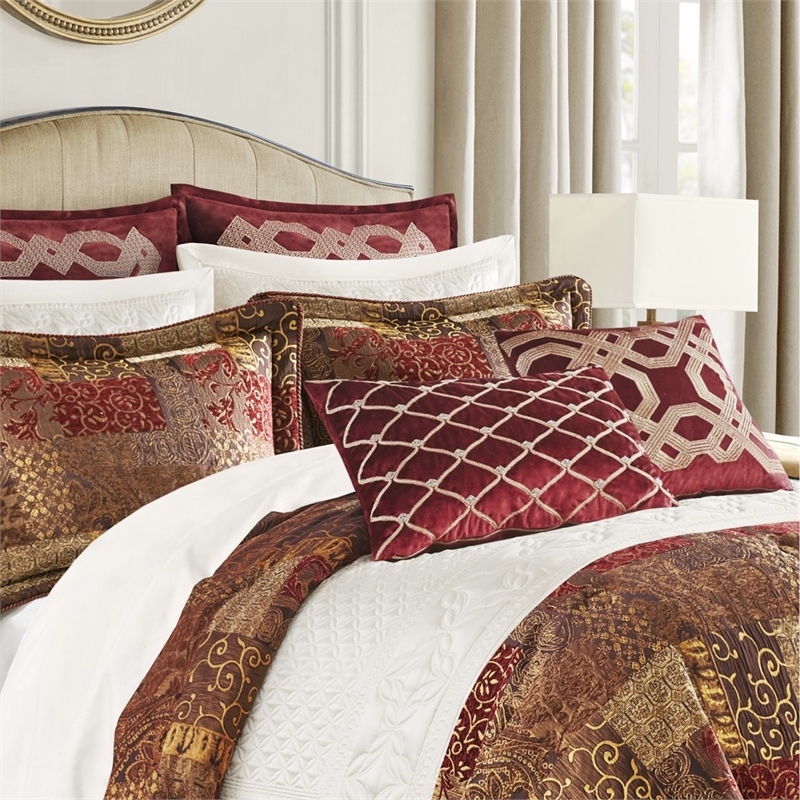 Croscill Classics Galleria 4 Piece Red Comforter Set in Red King