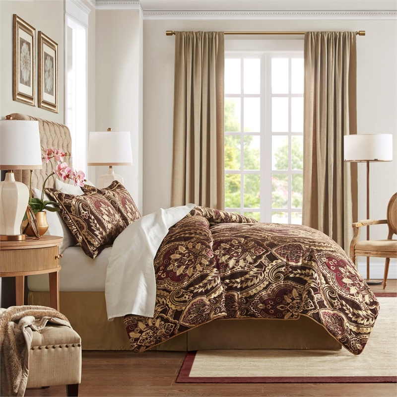 Croscill Classics Julius 4 Piece Comforter Set in Burgundy Queen