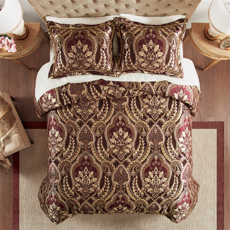 Croscill Classics Julius 4 Piece Comforter Set in Burgundy Cal King