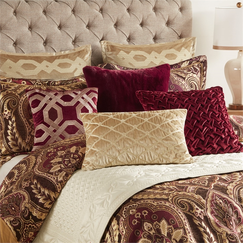 Croscill Classics Julius 4 Piece Comforter Set in Burgundy Cal King