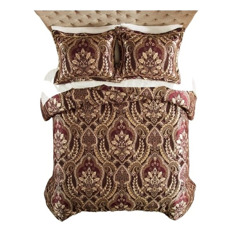 Croscill Classics Julius 4 Piece Comforter Set in Burgundy Cal King