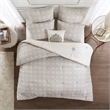 Madison Park 6 Piece Cotton Reversible Comforter Set in Ivory King/Cal King
