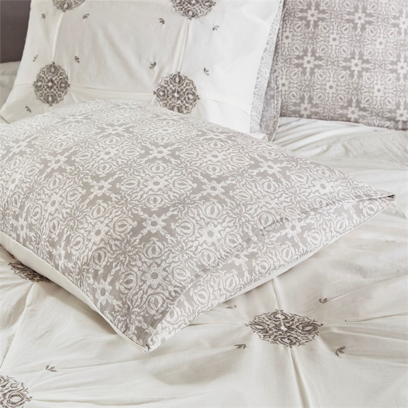 Madison Park 6 Piece Cotton Reversible Comforter Set in Ivory King/Cal King