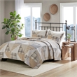Woolrich Olsen Olsen 3 Piece Oversized Cotton Quilt Set in Tan Full/Queen