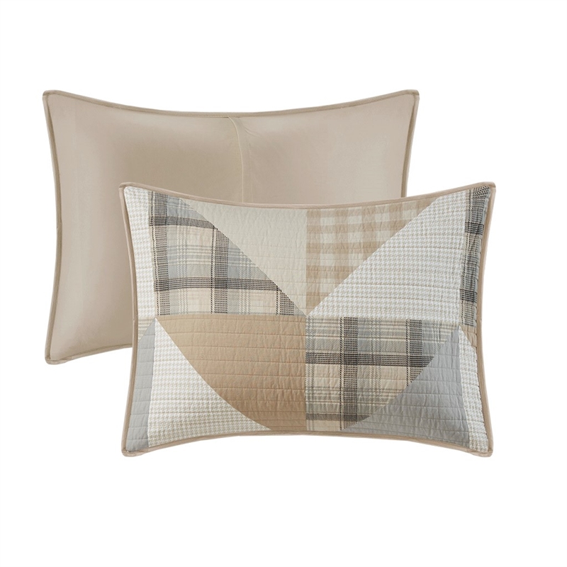 Woolrich Olsen Olsen 3 Piece Oversized Cotton Quilt Set in Tan Full/Queen