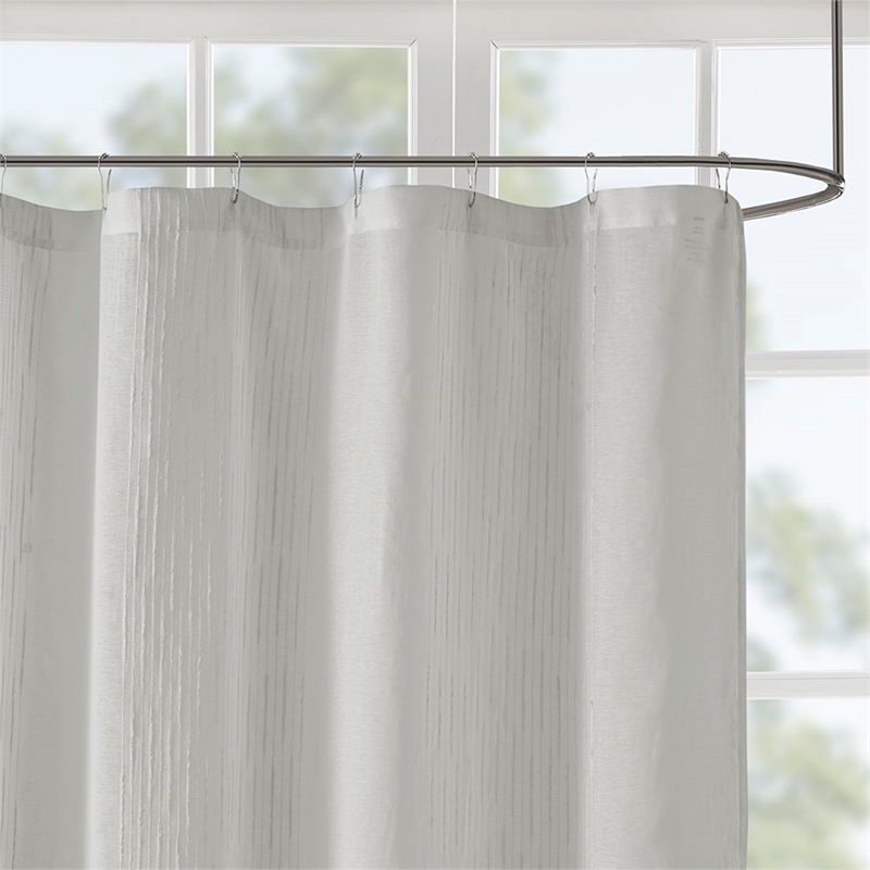 Madison Park Anna Sheer Shower Curtain in Grey 72x72