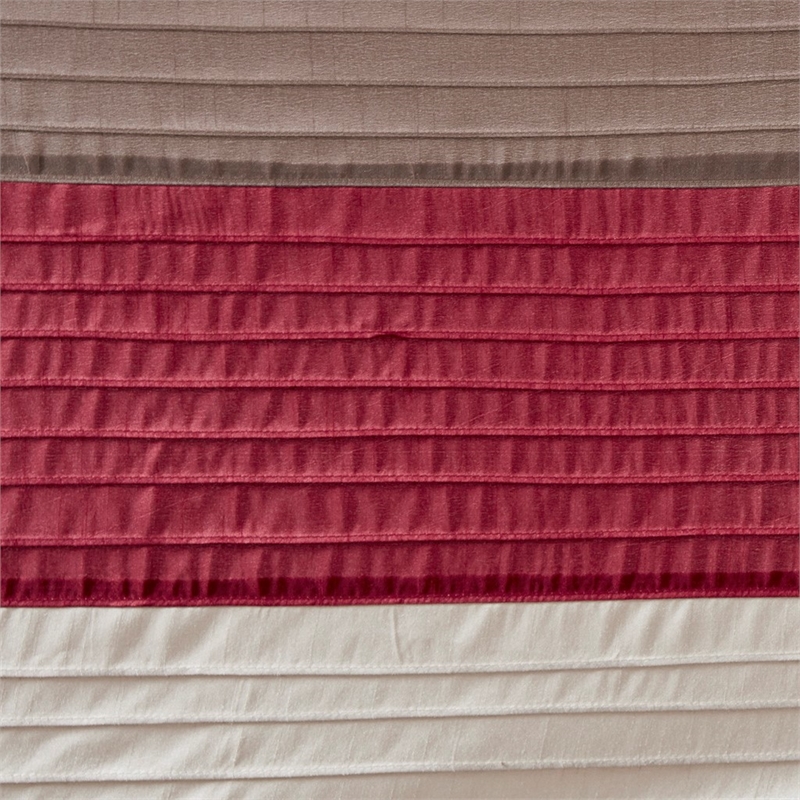 Madison Park Amherst Faux Silk Shower Curtain in Red 72x72