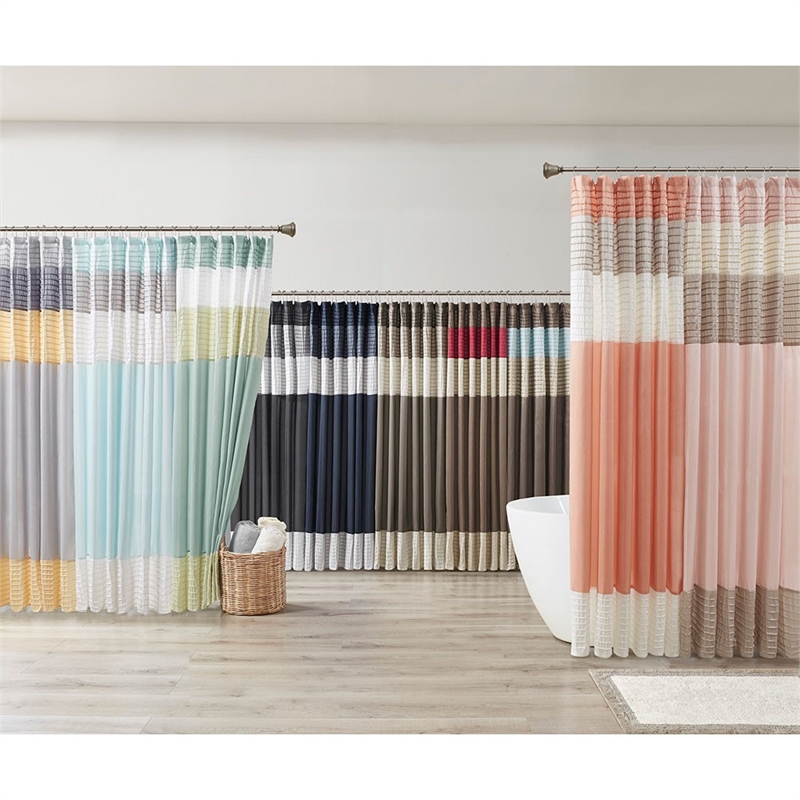 Madison Park Amherst Faux Silk Shower Curtain in Red 72x72