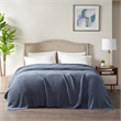 INK+IVY Bree Knit Blanket in Indigo King