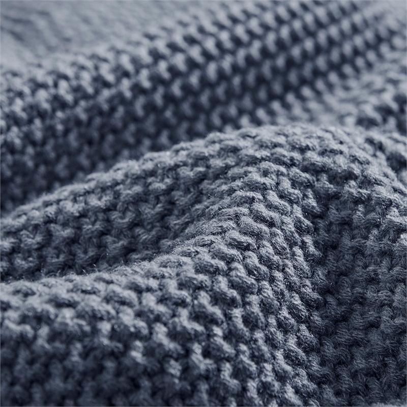 INK+IVY Bree Knit Blanket in Indigo King