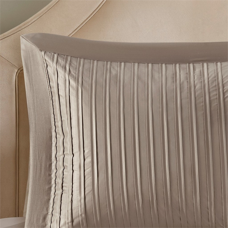 Madison Park Trinity 7 Piece Comforter Set in Taupe Queen