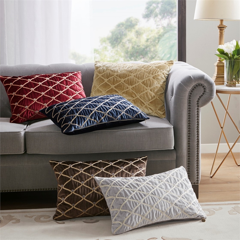 Croscill Classics Aumont Oblong Decor Pillow in Silver 22x15