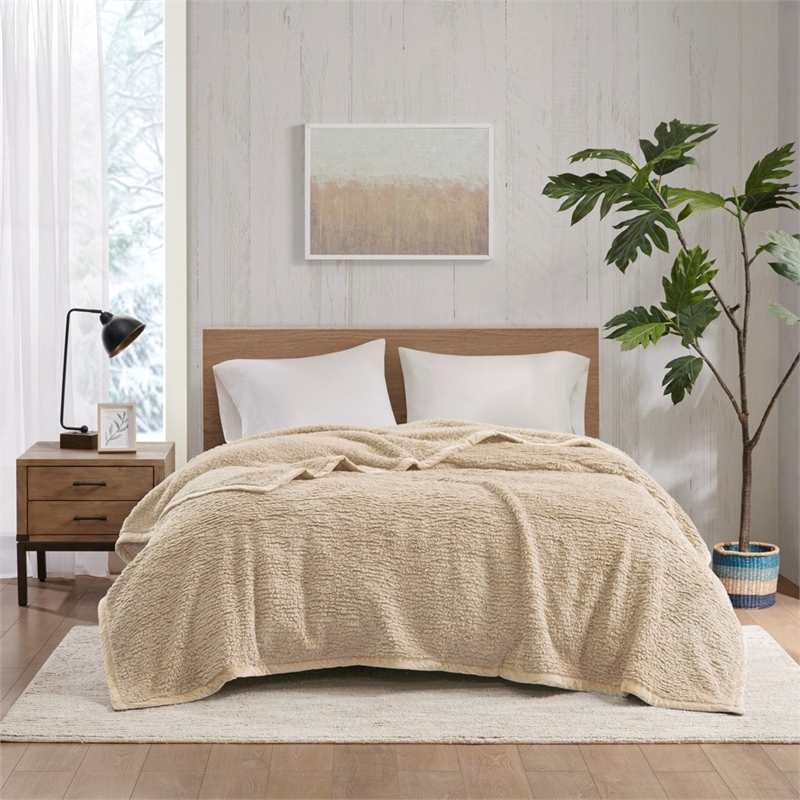 Woolrich Burlington Berber Blanket in Tan King