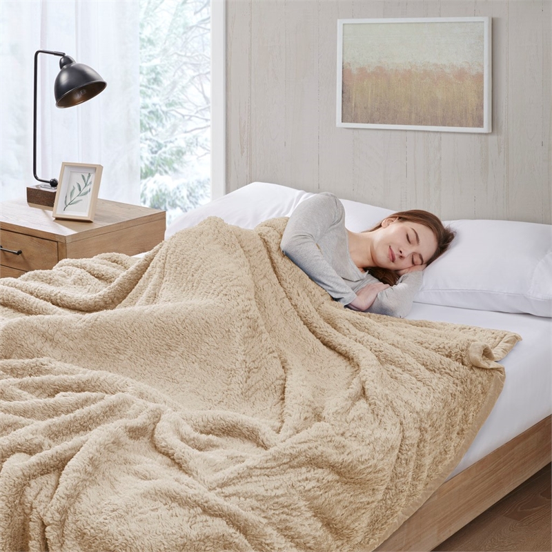 Woolrich Burlington Berber Blanket in Tan King