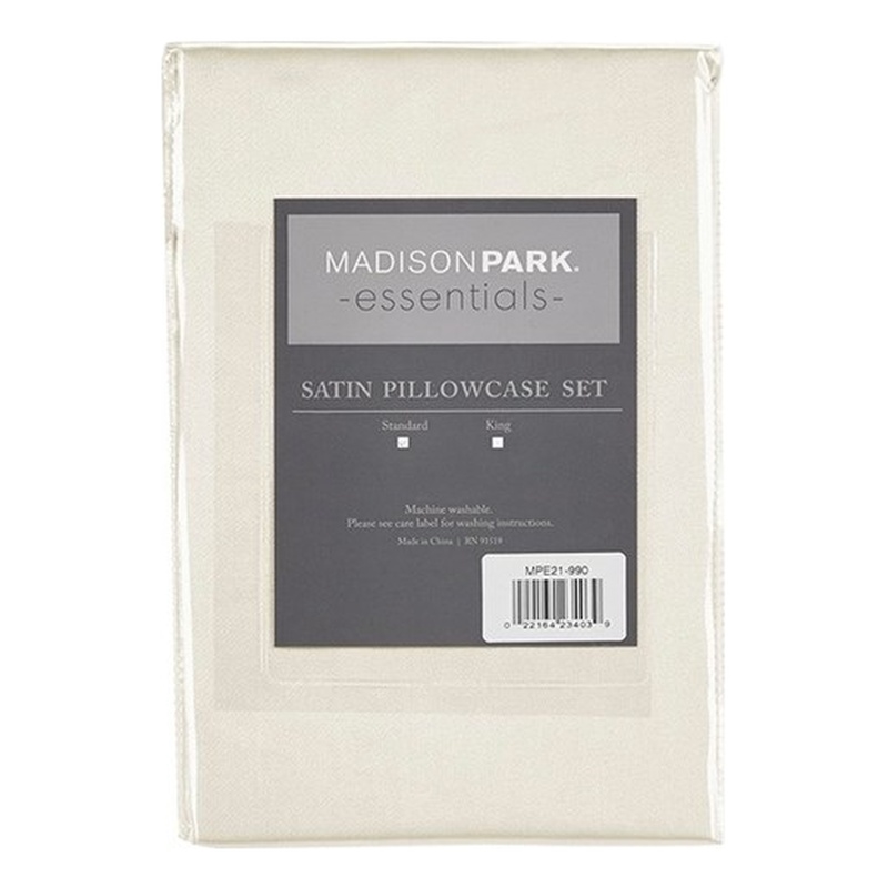 Madison Park Essentials Satin Luxury 2 PC Pillowcases in Ivory King