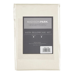 Madison Park Essentials Satin Luxury 2 PC Pillowcases in Ivory King