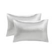 Madison Park Essentials Satin Luxury 2 PC Pillowcases in Light Grey King