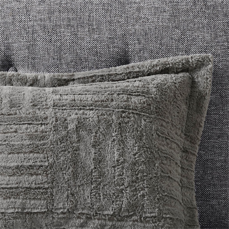 Madison Park Arctic Fur Down Comforter Mini Set in Grey King/Cal King
