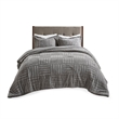 Madison Park Arctic Fur Down Comforter Mini Set in Grey King/Cal King