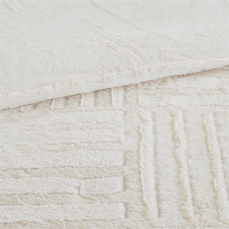 Madison Park Arctic Fur DownComforter Mini Set in Ivory King/Cal King