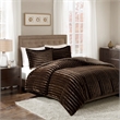 Madison Park Duke Faux Fur Comforter Mini Set in Chocolate King/Cal King