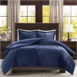 Madison Park Parker Plush Down Alternative Comforter Set in Navy Full/Queen