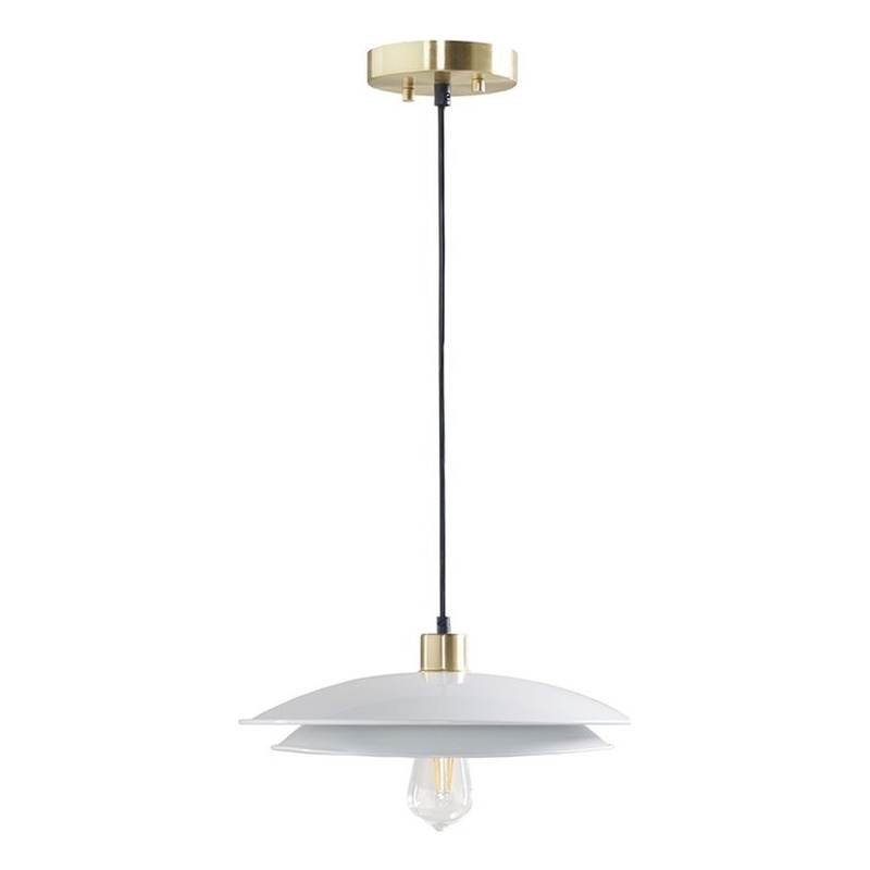 INK+IVY saben 2-Tier Layered Shade Pendant in Gold/White