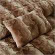 Madison Park Zuri 4PC Faux Fur Comforter Set in Tan King
