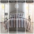 Madison Park Zuri 4PC Faux Fur Comforter Set in Blush/Grey King