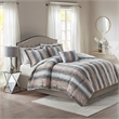 Madison Park Zuri 4PC Faux Fur Comforter Set in Blush/Grey King