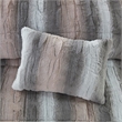 Madison Park Zuri 4PC Faux Fur Comforter Set in Blush/Grey King