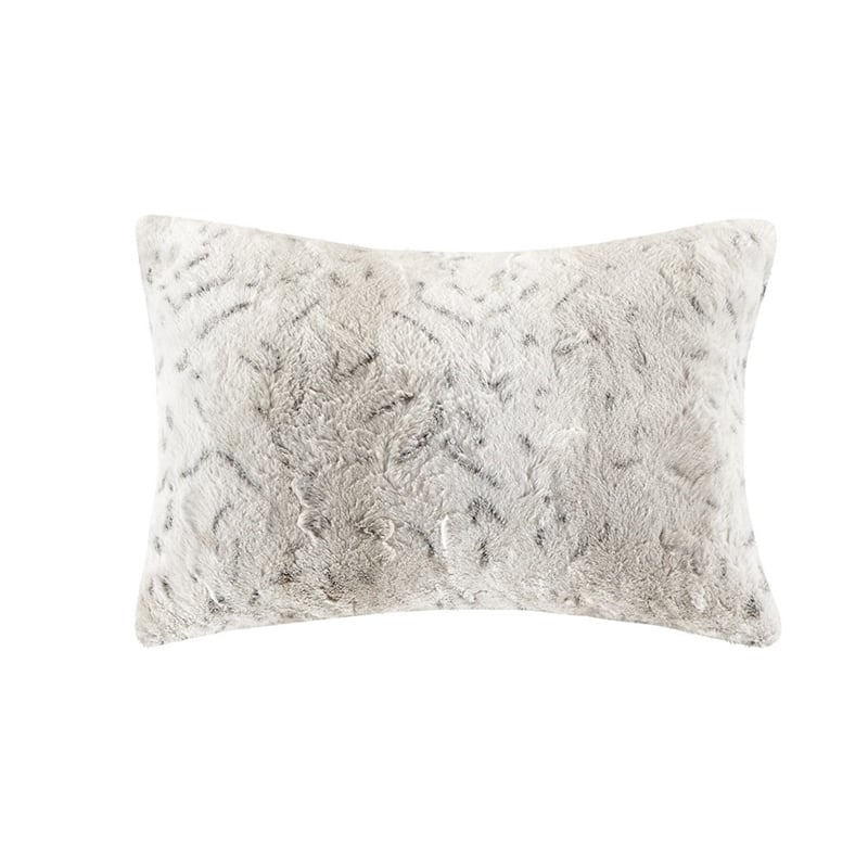 Madison Park Zuri 4PC Faux Fur Comforter Set in Snow Leopard King