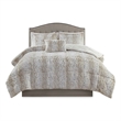 Madison Park Zuri 4PC Faux Fur Comforter Set in Snow Leopard King