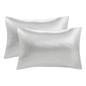 Madison Park Essentials Satin Luxury 2 PC Pillowcases in Light Grey Standard
