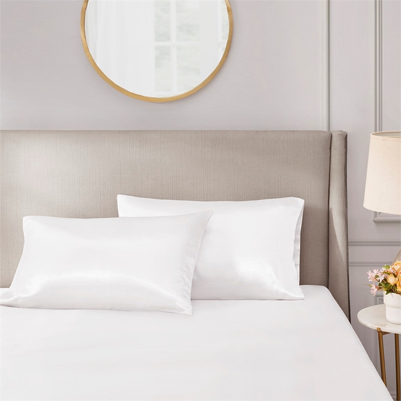Madison Park Essentials Satin Luxury 2 PC Pillowcases in White Standard