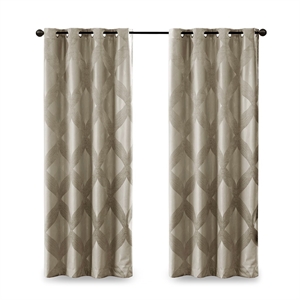 SunSmart Bentley Ogee Knitted Jacquard Total Blackout Panel in Taupe