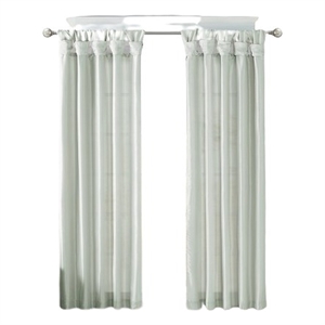Madison Park Emilia Twist Tab Lined Window Curtain in Dusty Aqua 50 x 120&quot