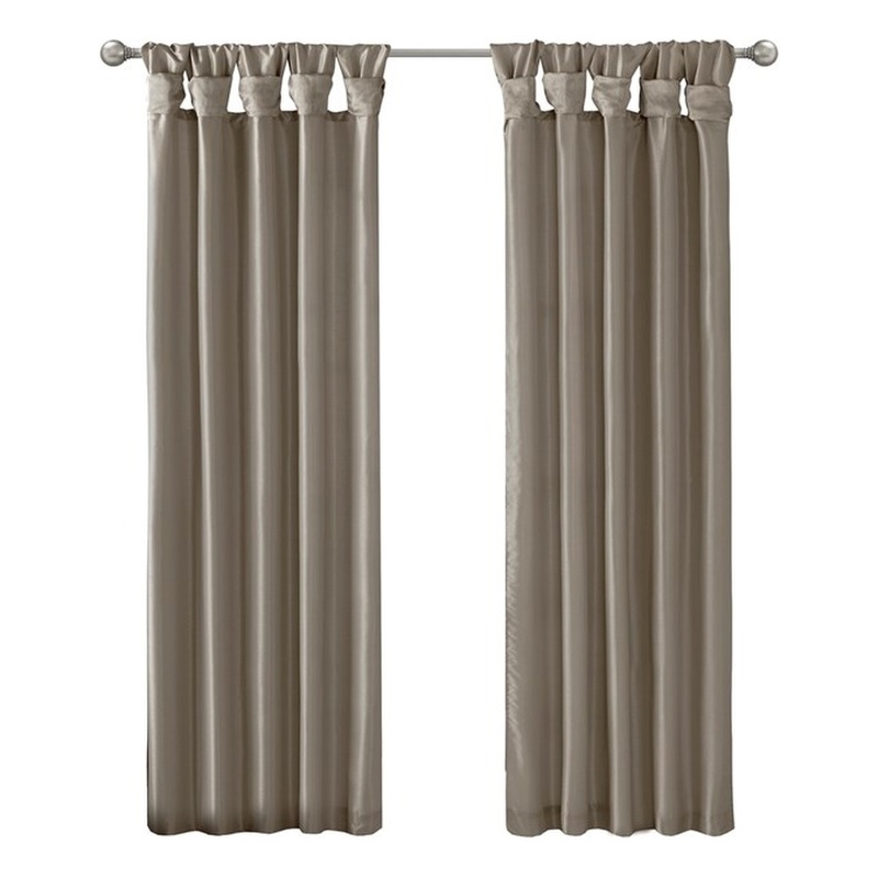 Madison Park Emilia Twist Tab Lined Window Curtain in Pewter 50 x 120