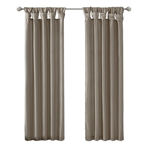 Madison Park Emilia Twist Tab Lined Window Curtain in Pewter 50 x 120&quot