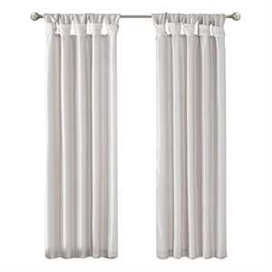 Madison Park Emilia Twist Tab Lined Window Curtain in Silver 50 x 84&quot