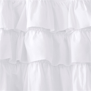 Madison Park Anna Cotton Oversized Ruffle Valance in White 50 x 18&quot