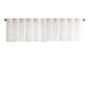 Madison Park Gemma Sheer Embroidered Window Valance in White 50 X 18&quot
