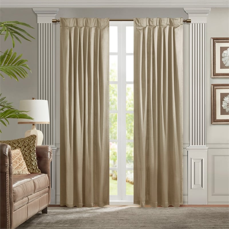 Croscill Avignon Pleat Curtain Panel with Tieback (Single) in Champagne 52x96