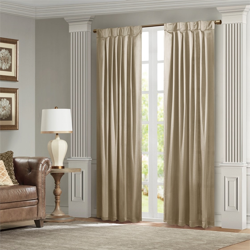 Croscill Avignon Pleat Curtain Panel with Tieback (Single) in Champagne 52x96
