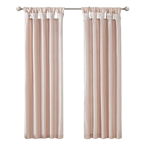 Madison Park Emilia Twist Tab Lined Window Curtain in Blush 50x120&quot