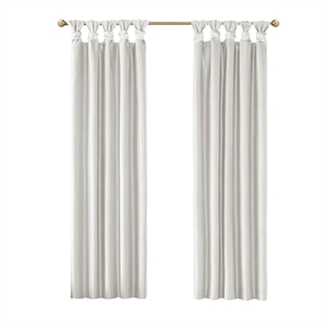 Madison Park Emilia Twist Tab Total Blackout Window Curtain in White 50x84&quot