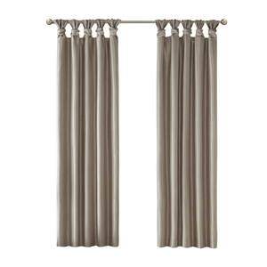 Madison Park Emilia Twist Tab Total Blackout Window Curtain in Pewter 50x84&quot