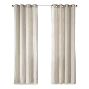 Madison Park Englewood Solid Dyed Grommet Top Window Panel in Natural 50x84&quot