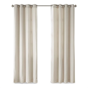Madison Park Englewood Solid Dyed Grommet Top Window Panel in Natural 50x95&quot
